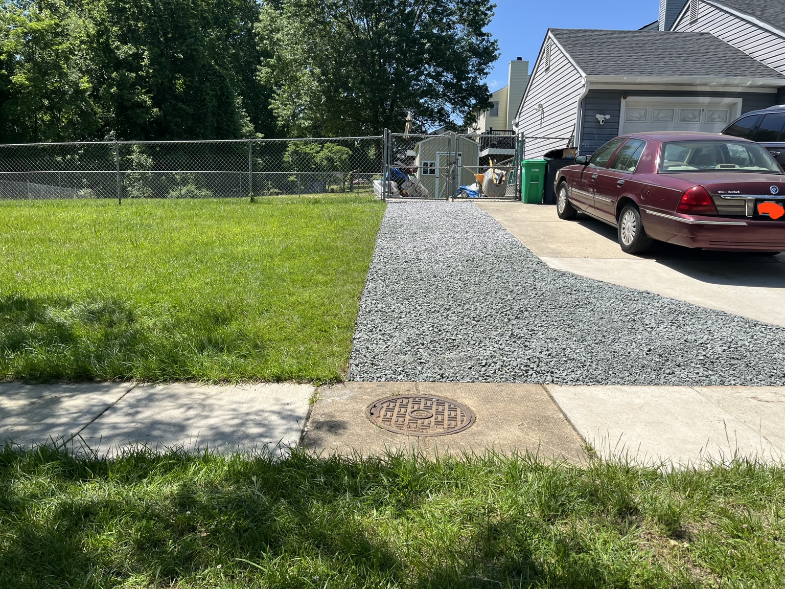 Gravel parking expansion after completion